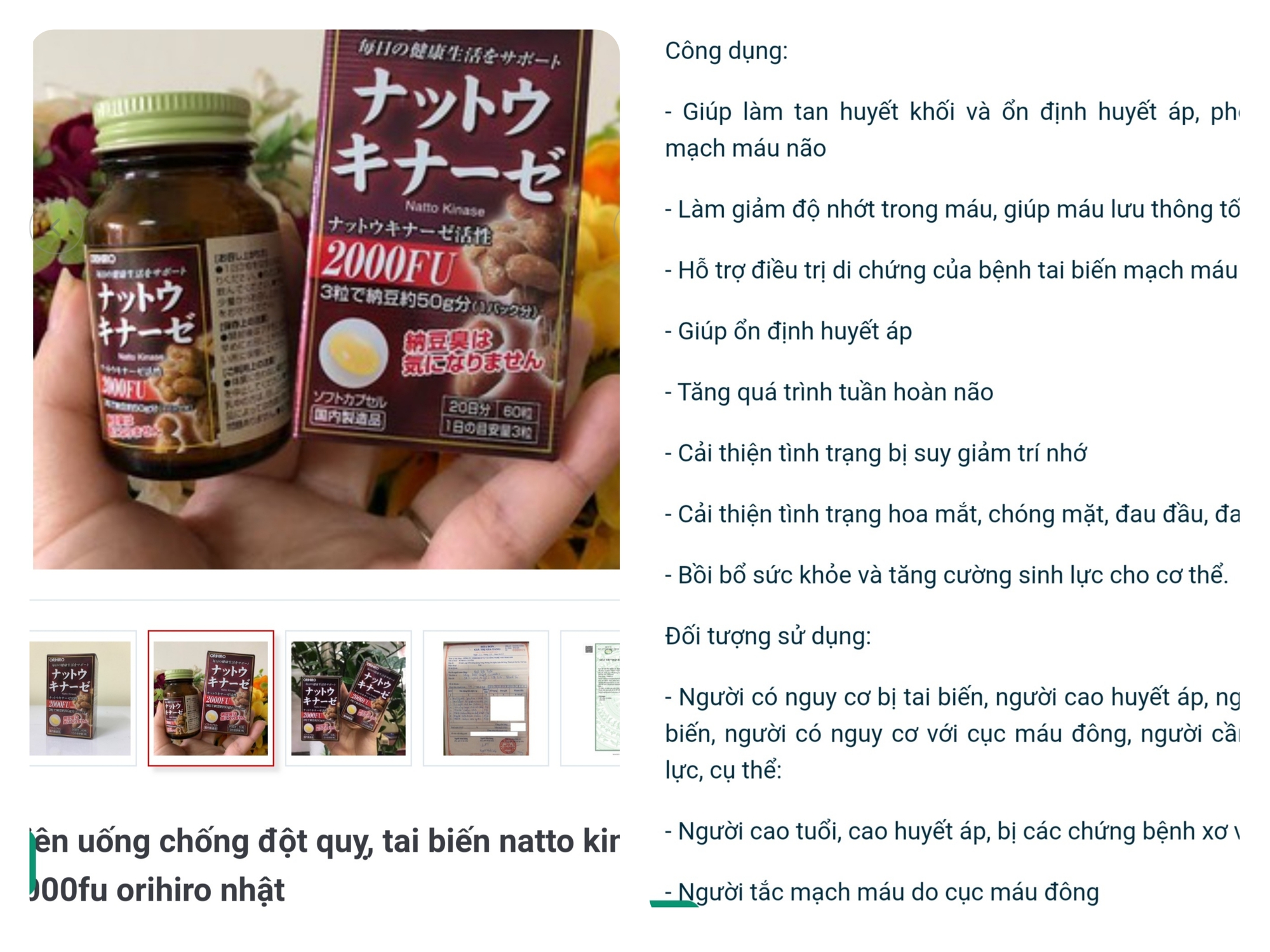 Cảnh báo sản phẩm Orihiro Nattokinase capsules và Nattokinase Premium quảng cáo sai quy định - Ảnh 1.