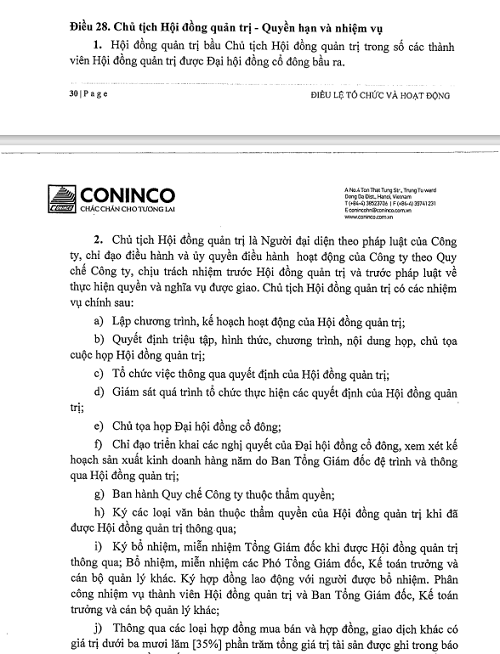 Những điểm bất thường trong Điều lệ của Công ty CONINCO - Ảnh 4.