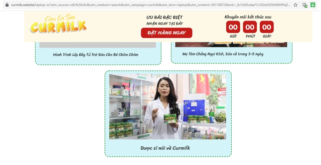 Xuất hiện thông tin quảng cáo sai phạm của sản phẩm Cốm Lợi Sữa Curmilk - Ảnh 2.